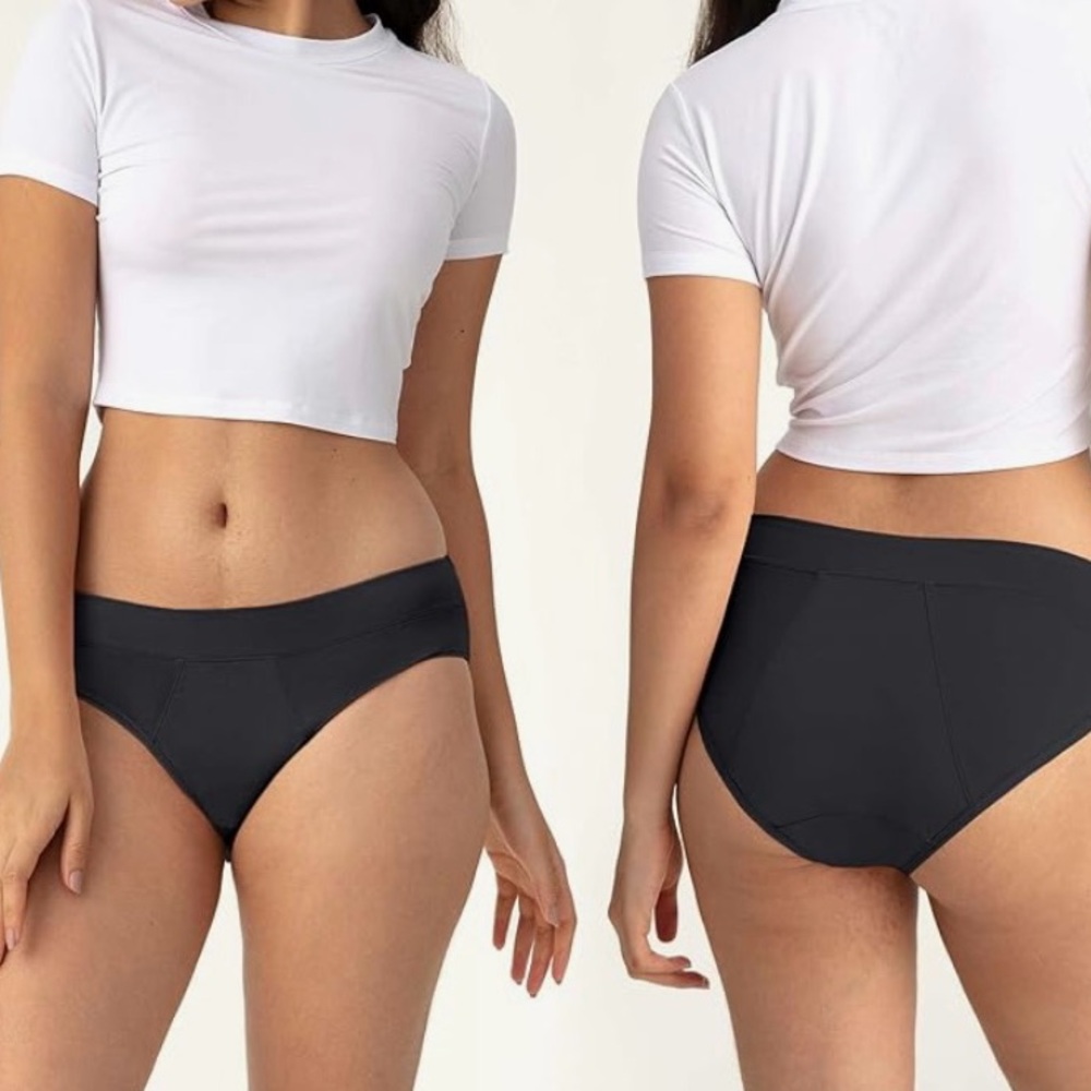 💕 Neione By Intimate Portal Black Leakproof Undies New Extra Small 3  Pairs